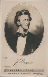 Composer Frédéric Chopin Portrait & Lithauisches Lied Postcard