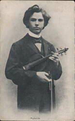 Jan Kubelik Renowned Czech Violinist with Violin Postcard