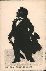 Franz Schubert Silhouette by Otto Böhler Postcard