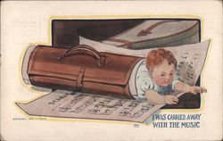 I Was Carried Away with the Music Baby Sheet Music Case Postcard
