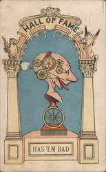 Hall of Fame Has 'Em Bad Gears in Head Vinegar Valentine Postcard