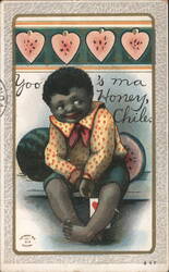 Valentine Yoo 's Ma Honey, Chile Child & Watermelons Postcard