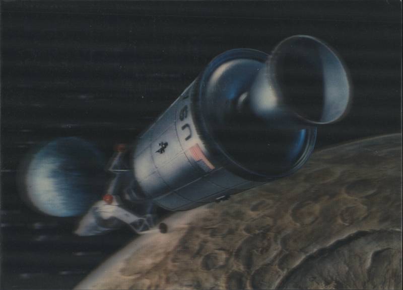 Apollo Spacecraft in Lunar Orbit 3D Lenticular
