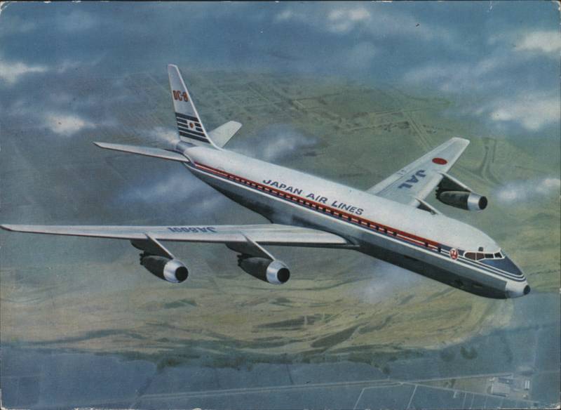 Japan Air Lines DC-8 Jet Courier JA8001 in Flight