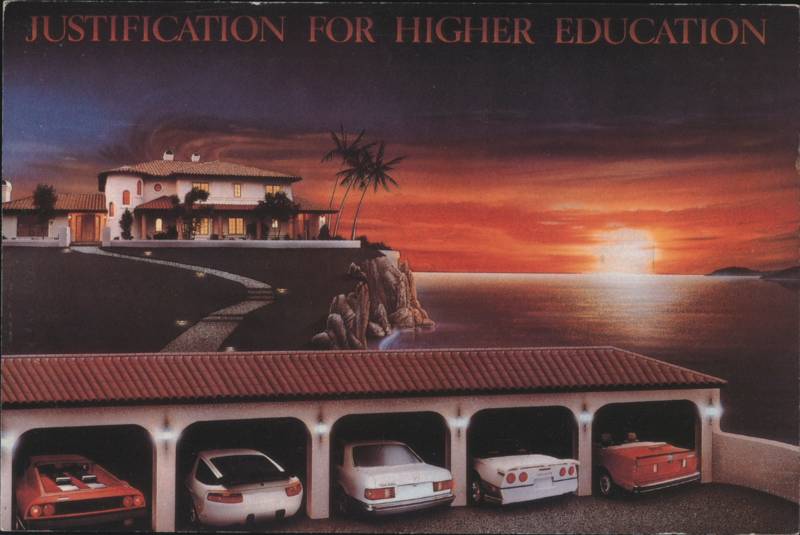 Justification for Higher Education Mansion & Sports Cars