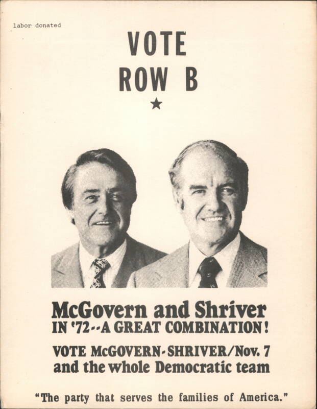 McGovern and Shriver in '72, Vote Row B