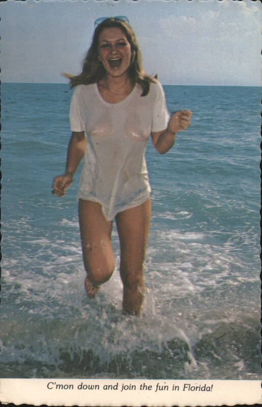 Woman in Wet T-Shirt, C'mon Down and Join the Fun
