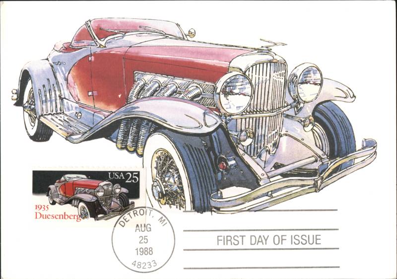 1935 Duesenberg Classic Car First Day of Issue Cars