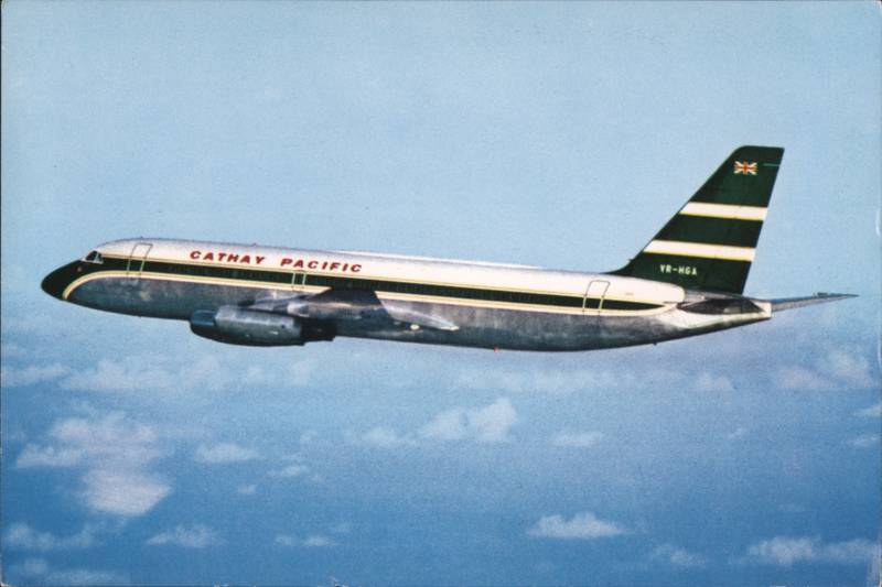 Cathay Pacific Convair 880 Airplane VR-HGA in Flight