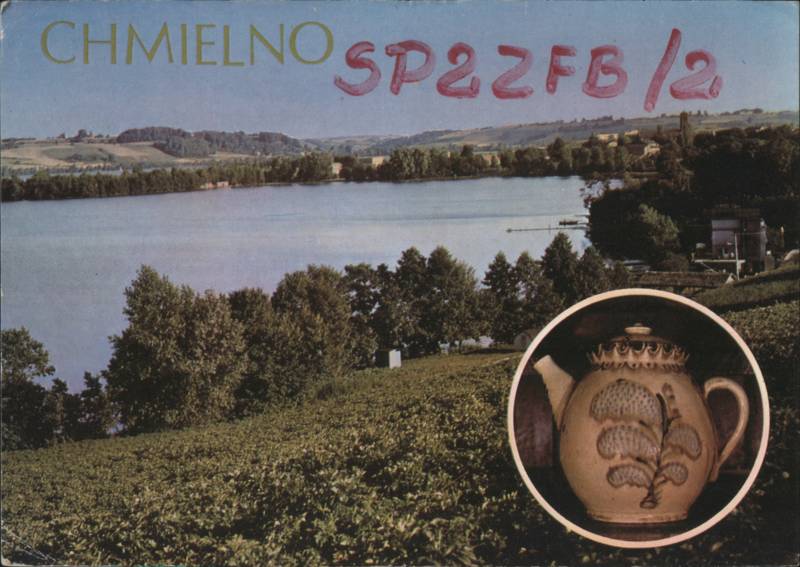 Lake View with Kashubian Pottery Inset, SP2ZFB/2 QSL