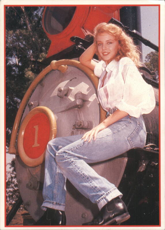 Kylie Minogue Posed on Steam Train Locomotive