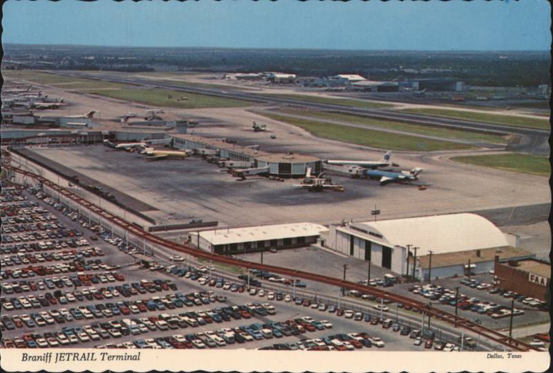 Braniff JETRAIL Terminal, Dallas Love Field Aerial
