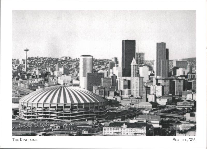 The Kingdome and Downtown City Skyline View