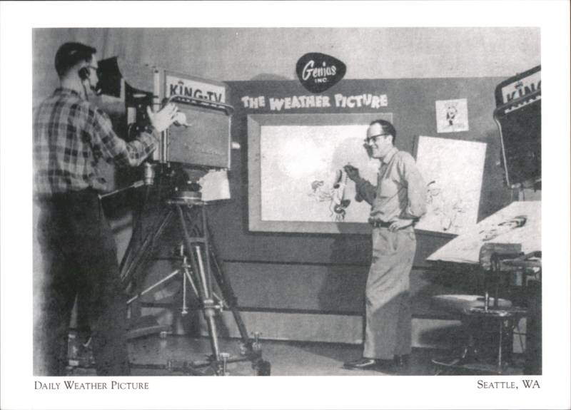 KING-TV Bob Hale Daily Weather Picture Studio Broadcast