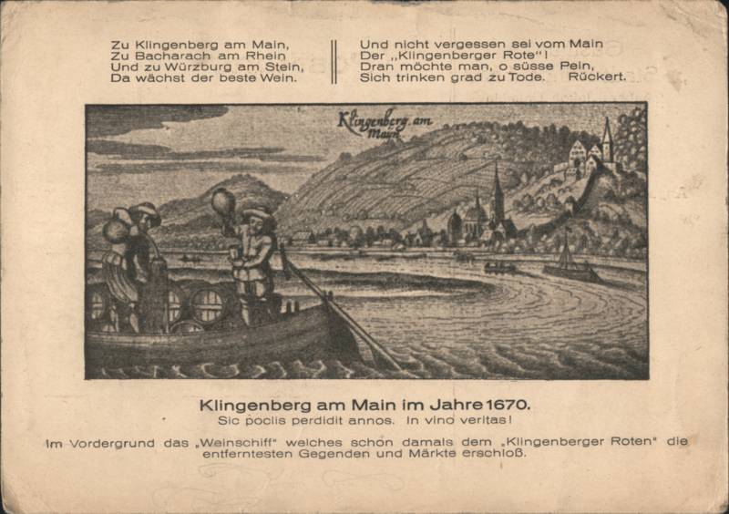 Gasthaus Stadt Klingenberg, Weinschiff im Jahre 1670