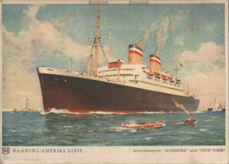 Hamburg-Amerika Linie Schnelldampfer Hamburg und New York