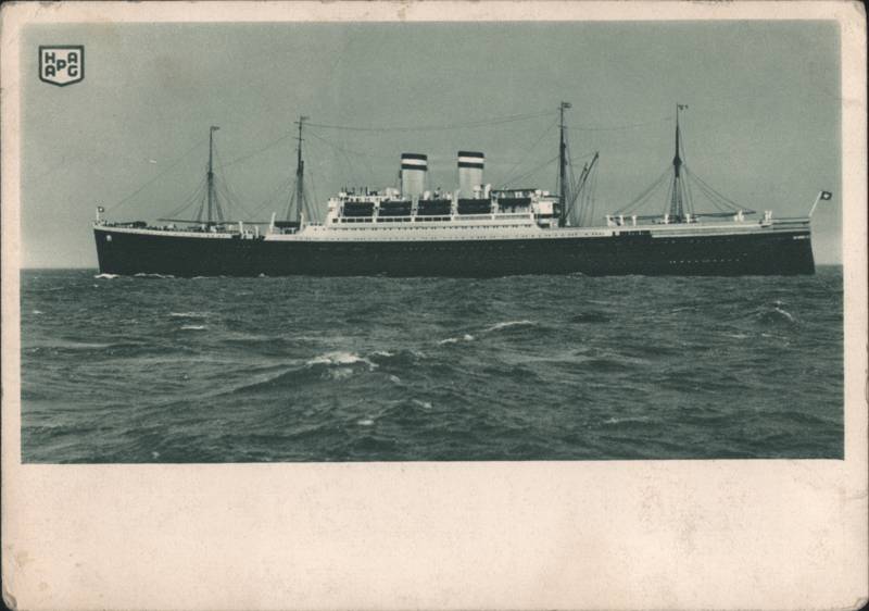 HAPAG Hamburg-Amerika Linie Ocean Liner at Sea