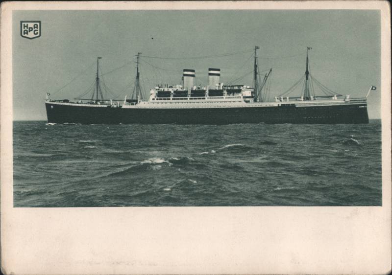 Hamburg-Amerika Linie HAPAG Ocean Liner at Sea