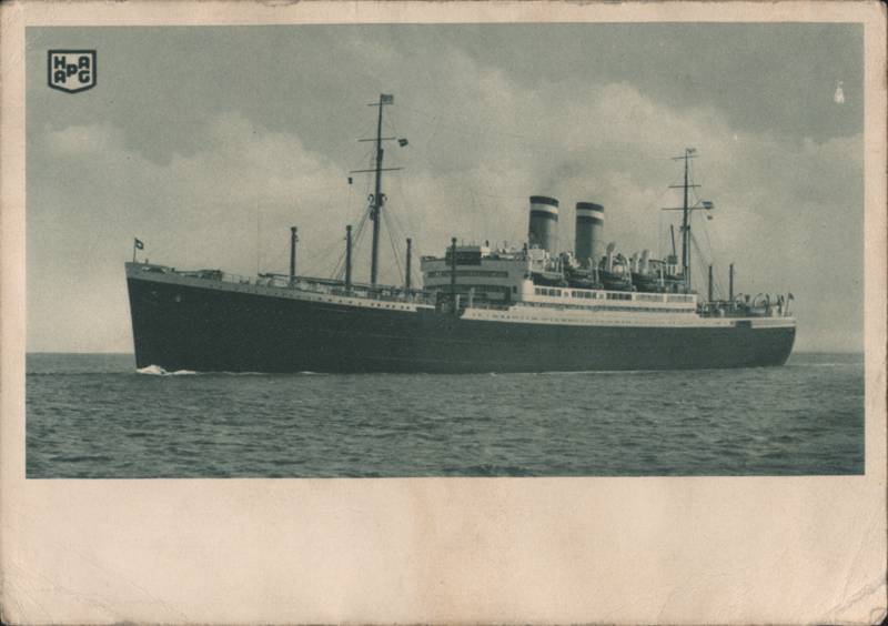 Hamburg-Amerika Linie HAPAG Ocean Liner at Sea
