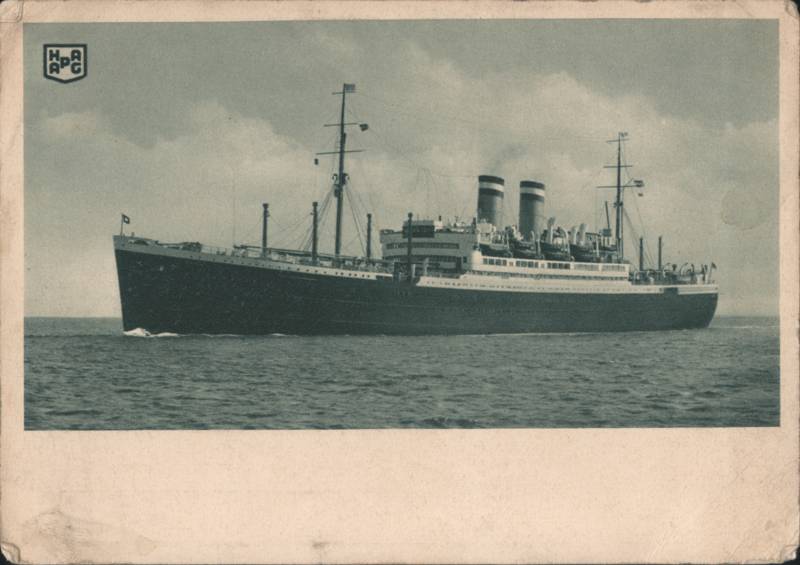 Hamburg-Amerika Linie HAPAG Ocean Liner at Sea