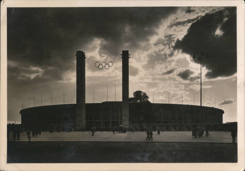1936 Reichssportfeld Olympic Stadium at Twilight