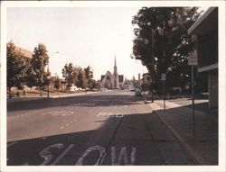 Main Street Looking Toward Historic Church Postcard