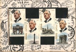 General Charles de Gaulle Memorial Oman Stamps Postcard