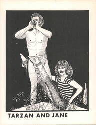 Tarzan and Jane Comic Illustration by Ken Brown Postcard