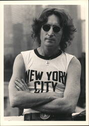 John Lennon in New York City T-Shirt by Bob Gruen, 1974 Postcard