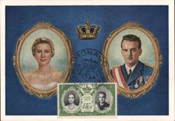 Prince Rainier III & Grace Kelly Royal Wedding Monaco 1956 Postcard