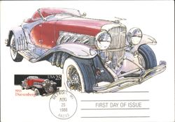 1935 Duesenberg SSJ Classic Car First Day of Issue 1988 Postcard