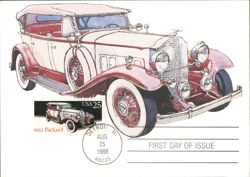 1932 Packard Classic Car First Day of Issue 1988 Postcard