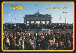 Fall of Berlin Wall at Brandenburg Gate, Nov 9 1989 Postcard