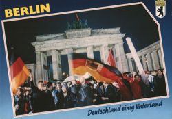 Brandenburg Gate Opening of the Wall Crowd Celebration Postcard