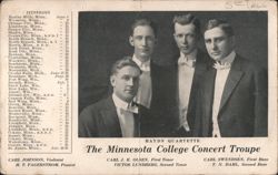 The Minnesota College Concert Troupe Haydn Quartette Postcard
