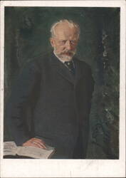 Portrait of Composer Pyotr Tchaikovsky by N. Kuznetsov Postcard
