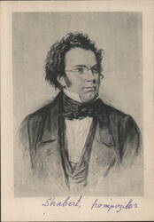 Franz Schubert Portrait, Soviet Izogiz Composers Series Postcard