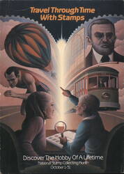 National Stamp Collecting Month: Travel Through Time Postcard