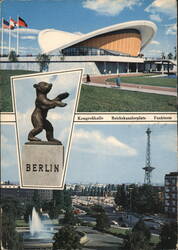Kongreßhalle, Reichskanzlerplatz, Funkturm & Bear Postcard