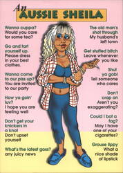 An Aussie Sheila - Australian Slang Strine Humor Postcard