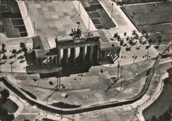 Aerial View of Brandenburger Tor and Berlin Wall Postcard