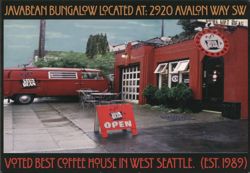JavaBean Bungalow Coffee House, Red VW Van Postcard