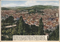 Blick zum Hasenberg Panoramic City Overview Postcard