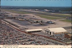 Braniff JETRAIL Terminal, Dallas Love Field Aerial Postcard