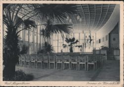 Inneres der Wandelhalle Interior with Palm Trees Postcard