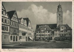 Marktplatz with Church Tower and Timbered Houses Postcard