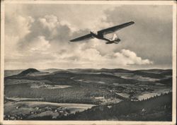 Glider Askania in Flight Over the Rhön from Wasserkuppe Postcard