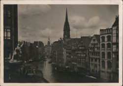 Nikolaiflet Canal with St. Nikolai Church Tower Postcard