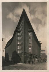 Chilehausspitze Brick Expressionist Architecture Postcard