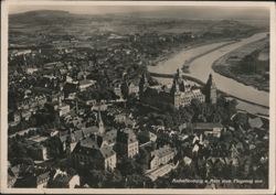 Schloss Johannisburg and River Main Aerial View Postcard